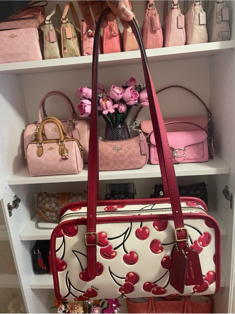 Coach Cherry swing zip bag
